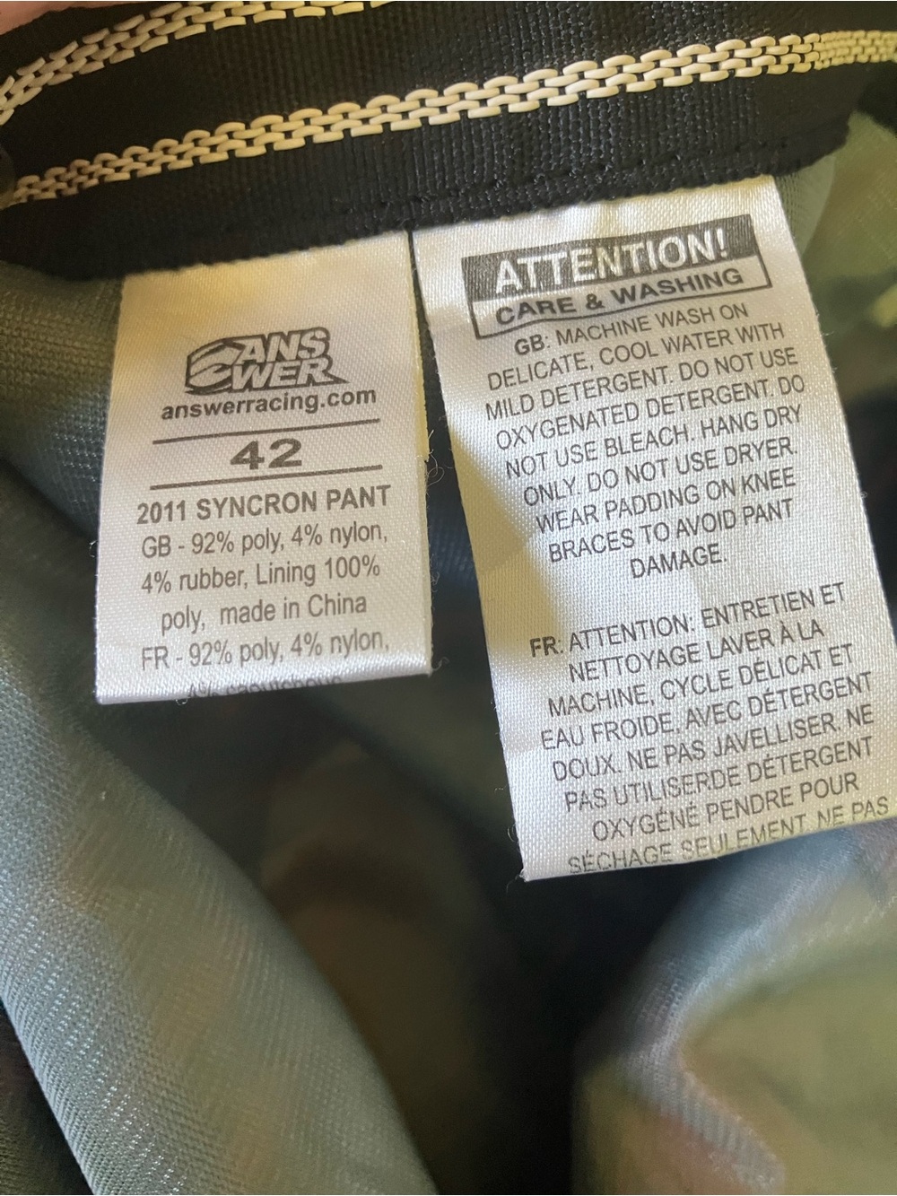 Answer | Syncron Tucker Rocky 2011 Motocross Off-road Pants - Picture 6 of 7